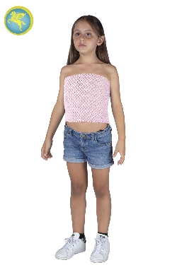 TOP ELASTICO TINTA UNITA ROSA